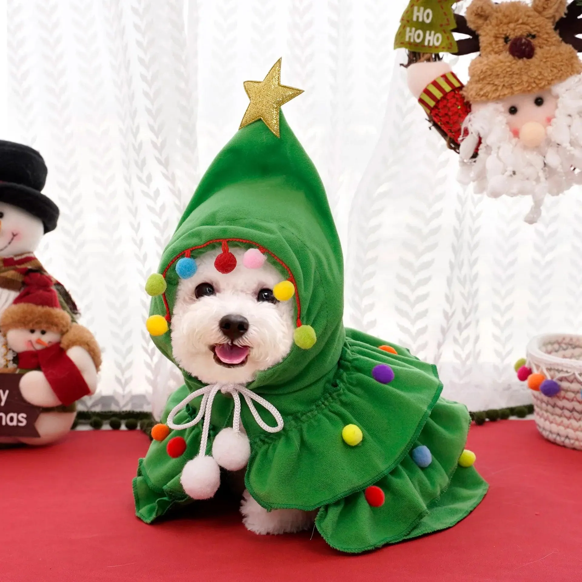 Merry Christmas Pet Clothes Dog Cloak & Shawl