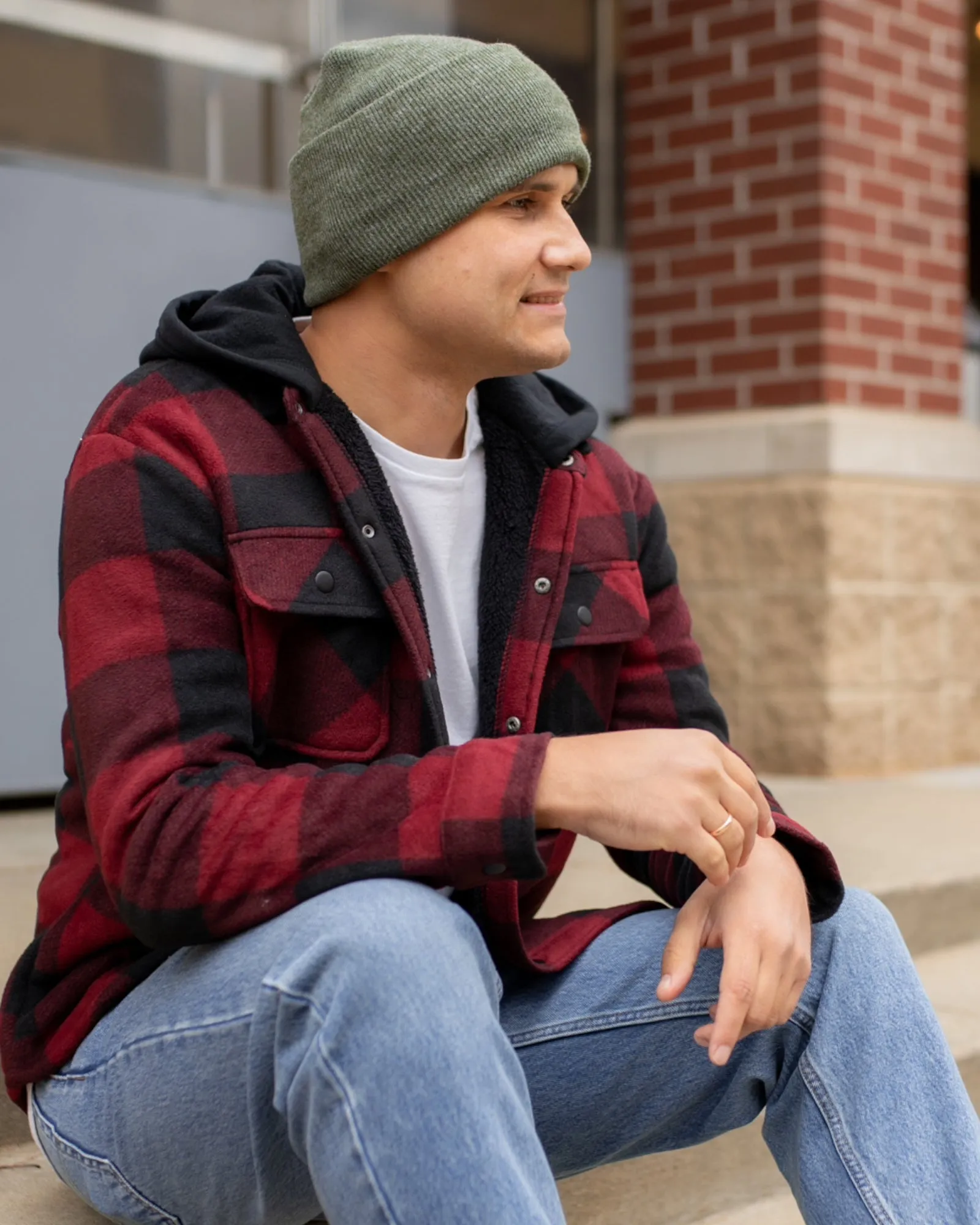 NEW HAAKWEAR Theta-Stitch Cuffed Beanie - Designed and Made in USA (Patent Pending Design) - Forest Green