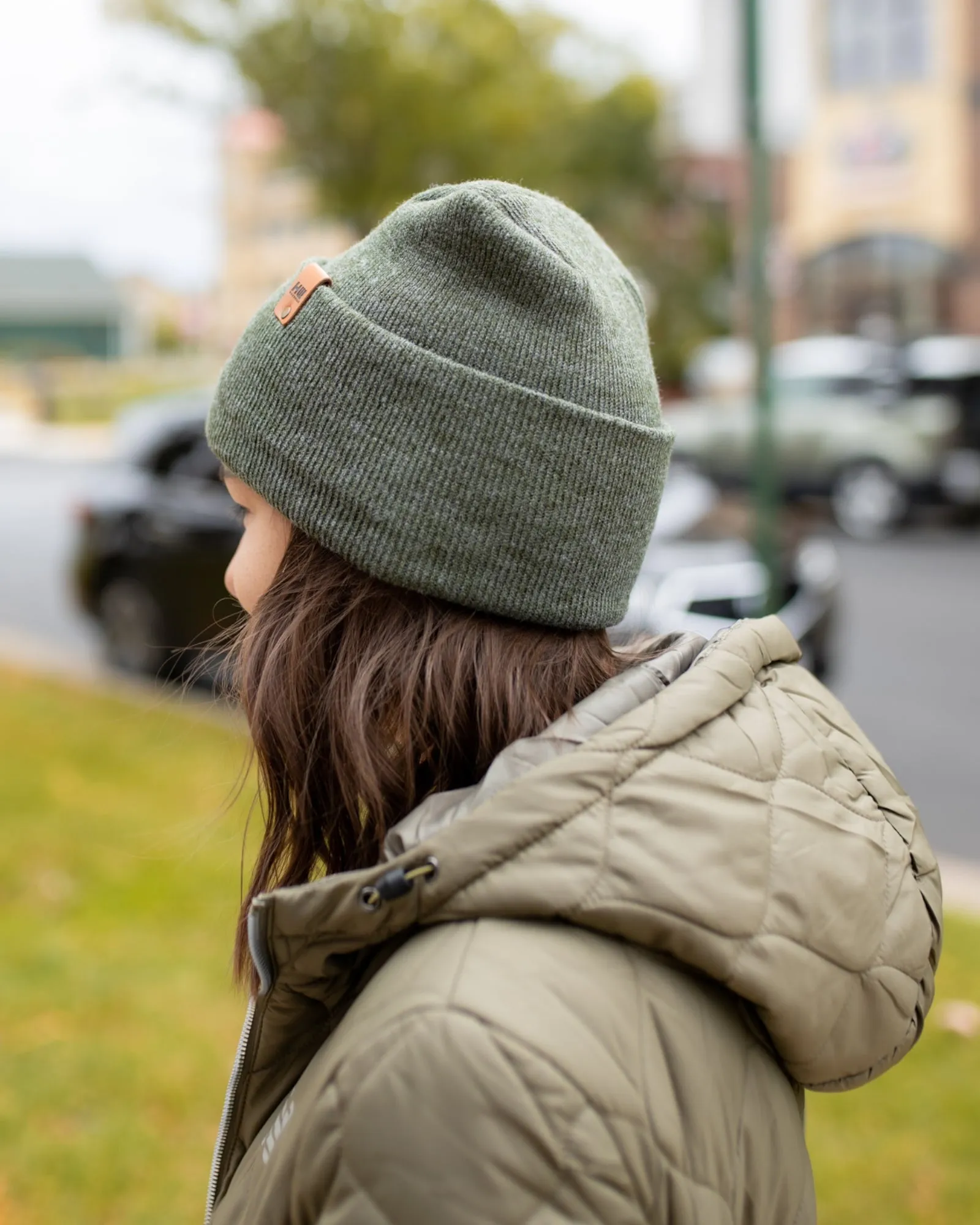 NEW HAAKWEAR Theta-Stitch Cuffed Beanie - Designed and Made in USA (Patent Pending Design) - Forest Green