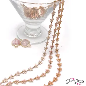 Pretty in Peach Enamel Flower Chain Trio