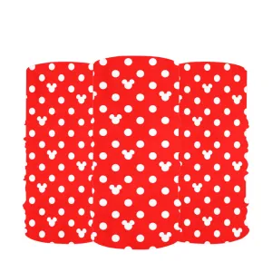 Red With White Mickey Polka Dots Multifunctional Headwear (Pack of 3)