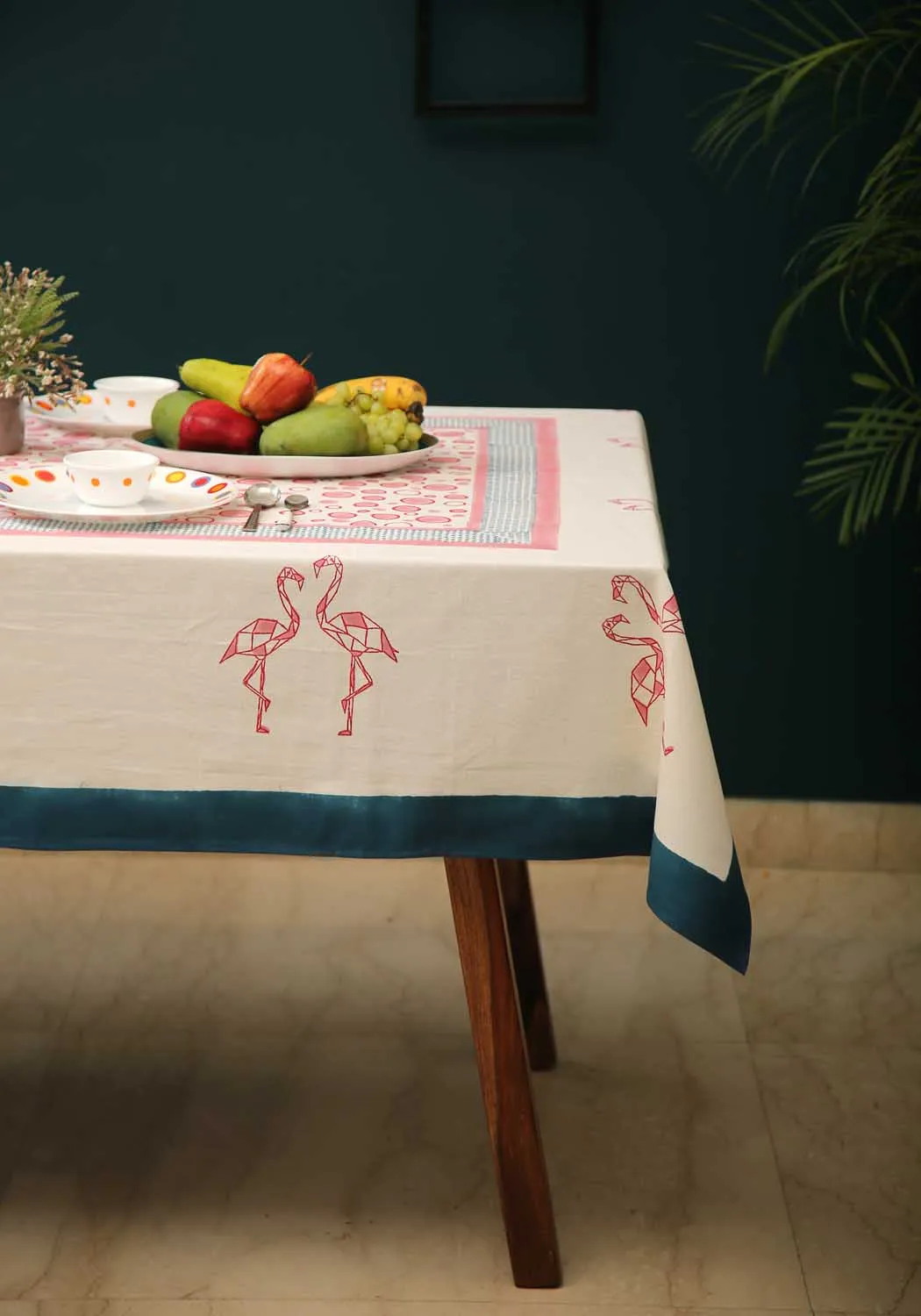 Rosalia Hand Block Print Cotton Table Cover