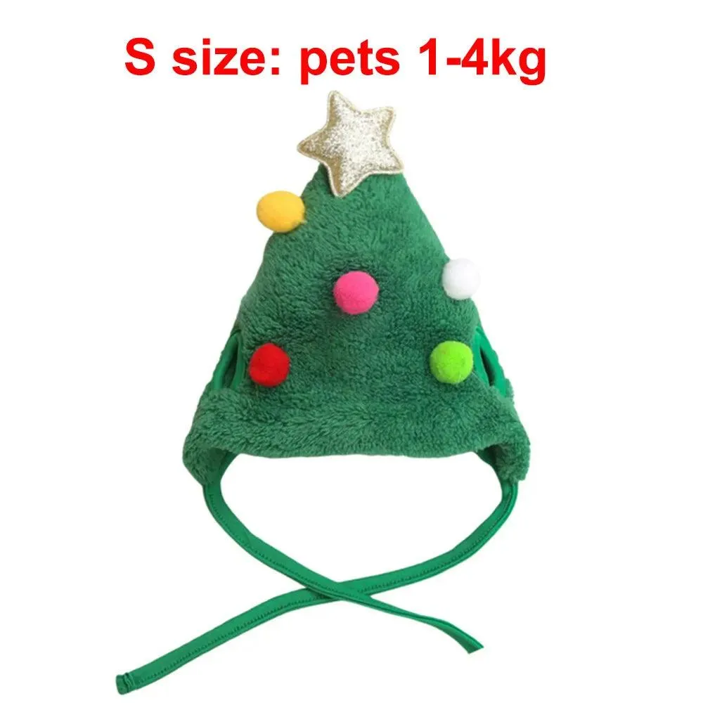 Santa Hat with Bib Scarf Pet Christmas Costume