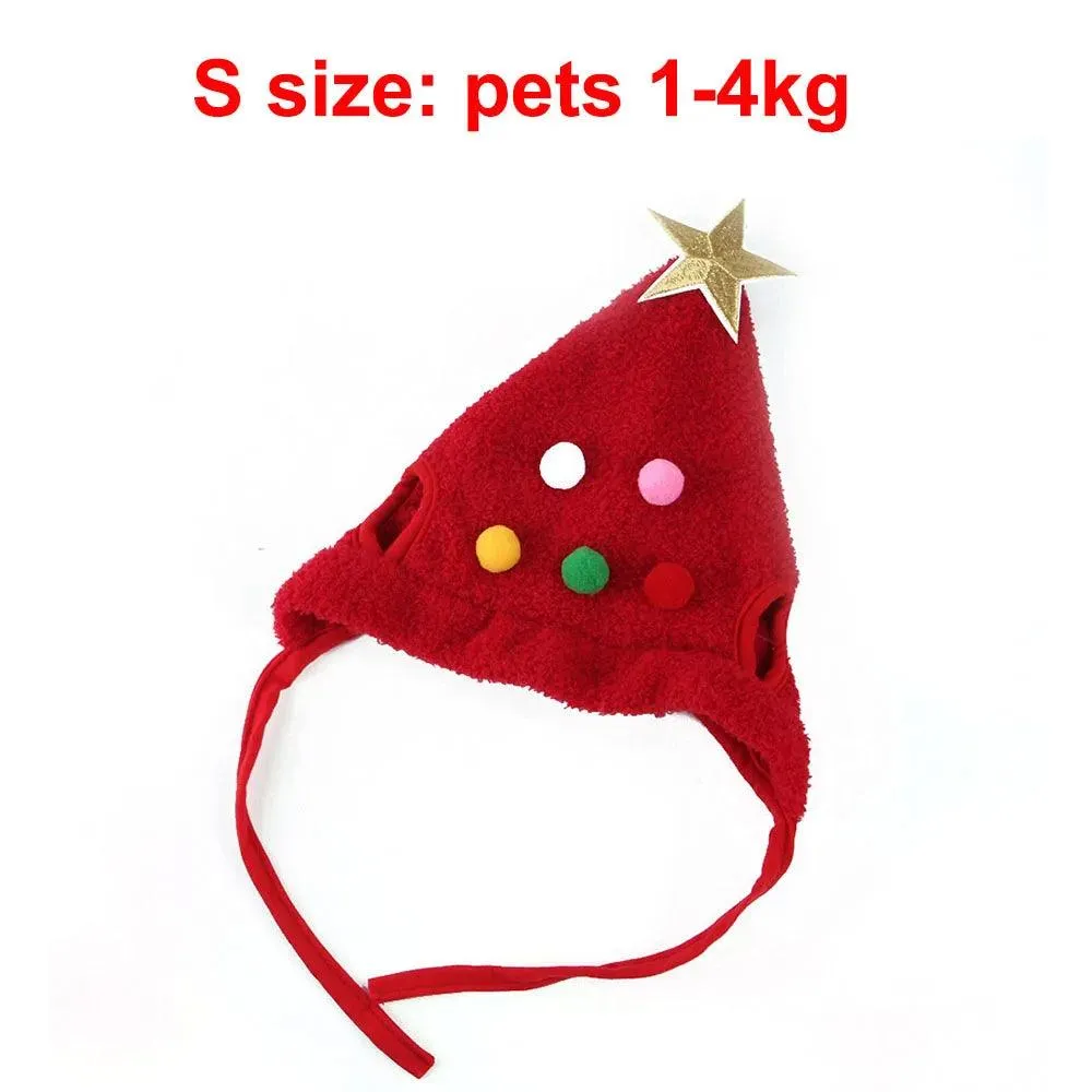 Santa Hat with Bib Scarf Pet Christmas Costume