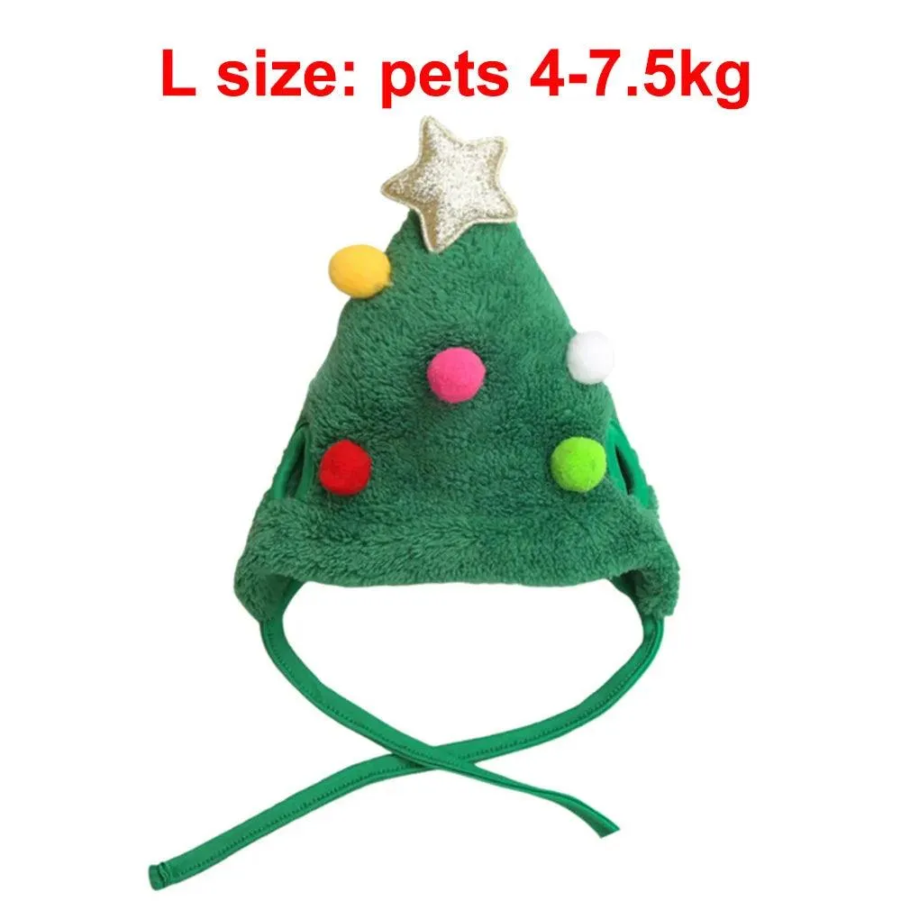 Santa Hat with Bib Scarf Pet Christmas Costume