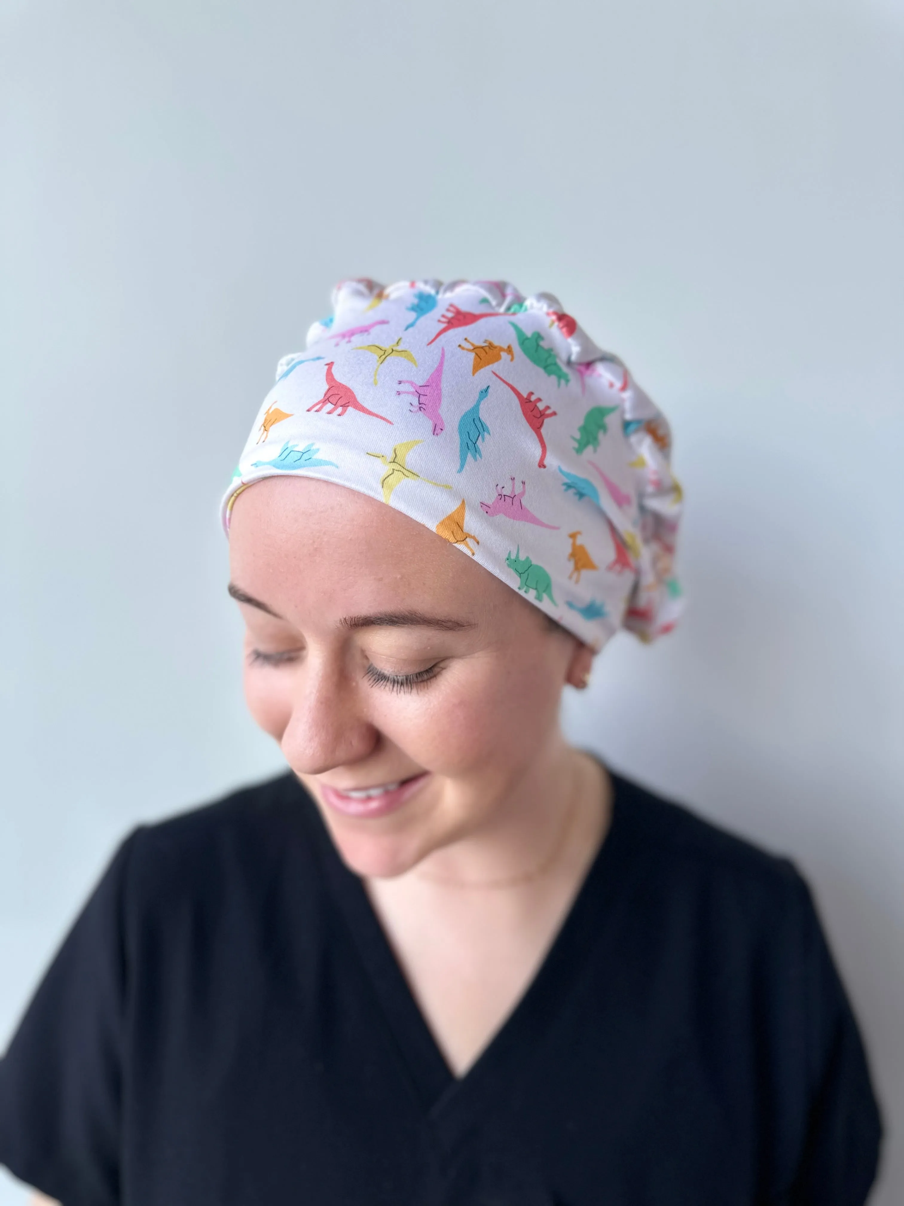 Scrub Hat - Playful Dinosaurs