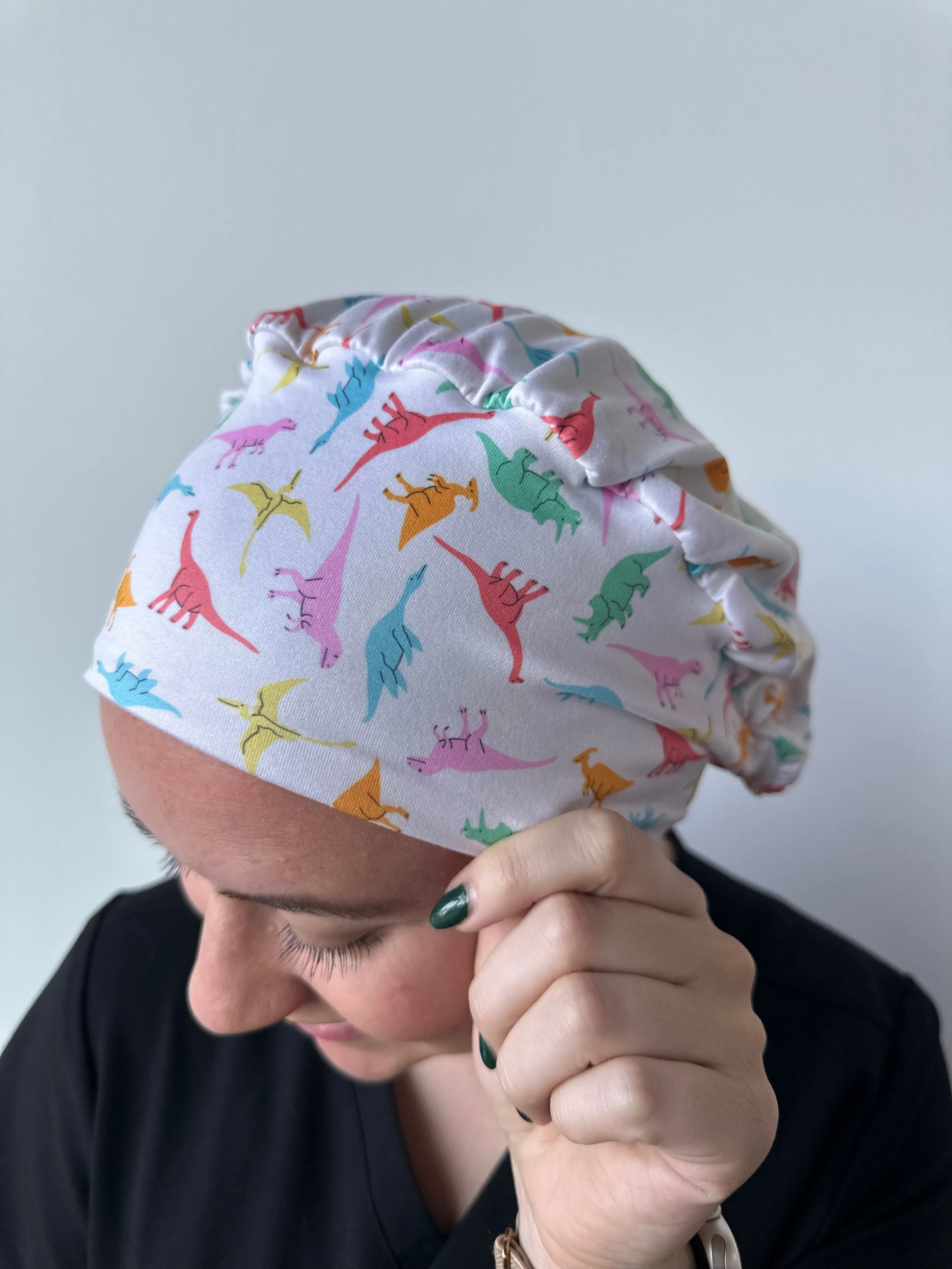 Scrub Hat - Playful Dinosaurs