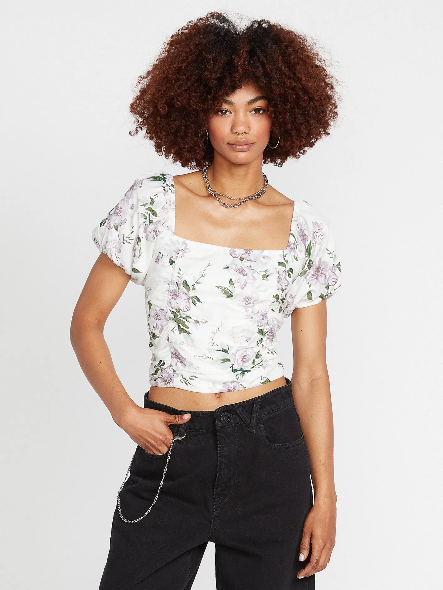 So Growmantic Short Sleeve Top - Star White