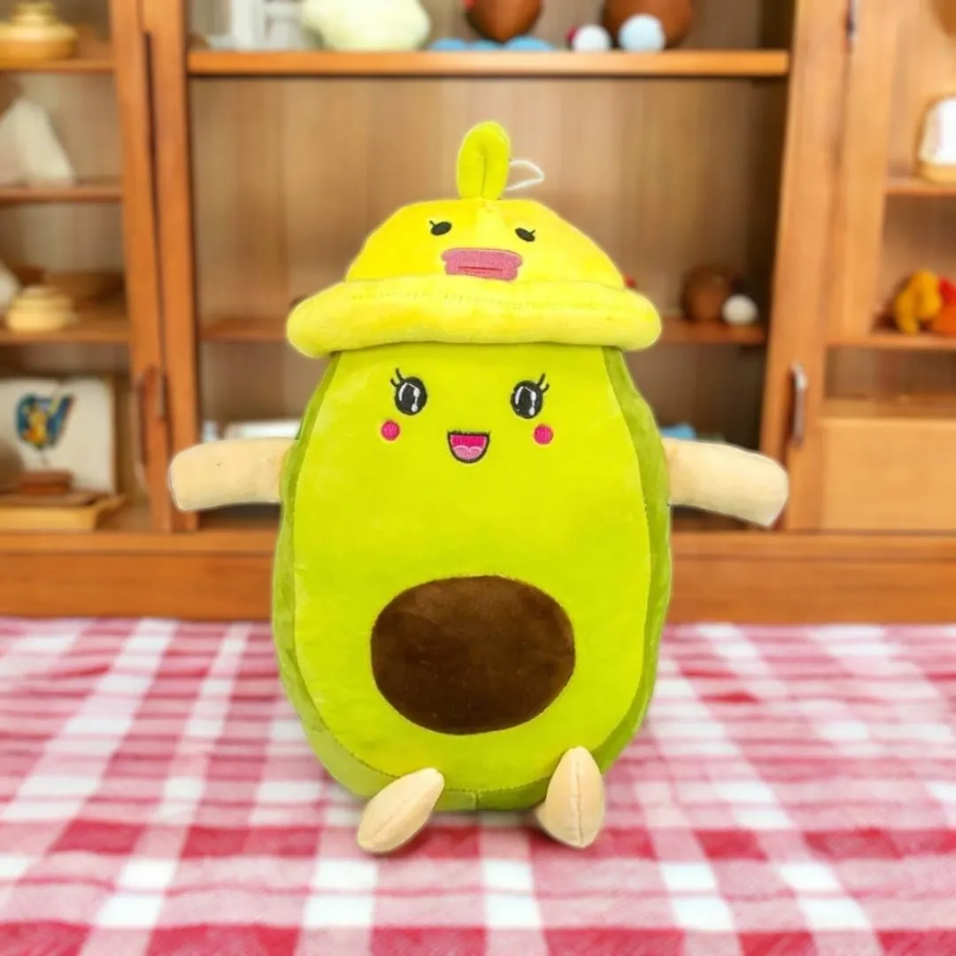 Soft Avocado Plush Figure with Cap | 12 Inch