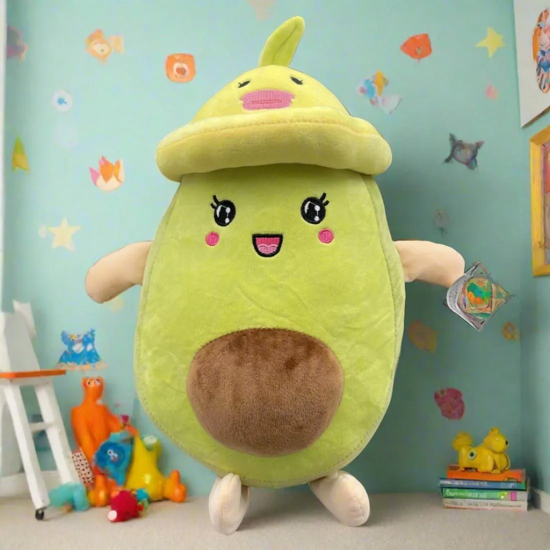 Soft Avocado Plush Figure with Cap | 12 Inch