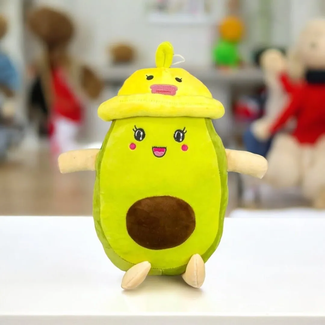 Soft Avocado Plush Figure with Cap | 12 Inch