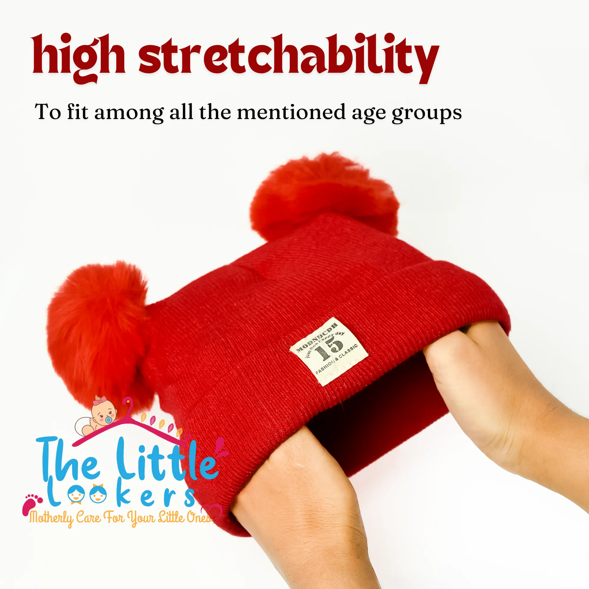 THE LITTLE LOOKERS Baby Knit Cap I Winter Pom Pom Beanie Cap for Kids/Toddler /Girls/ Boys (6 Months - 3 Years Baby)