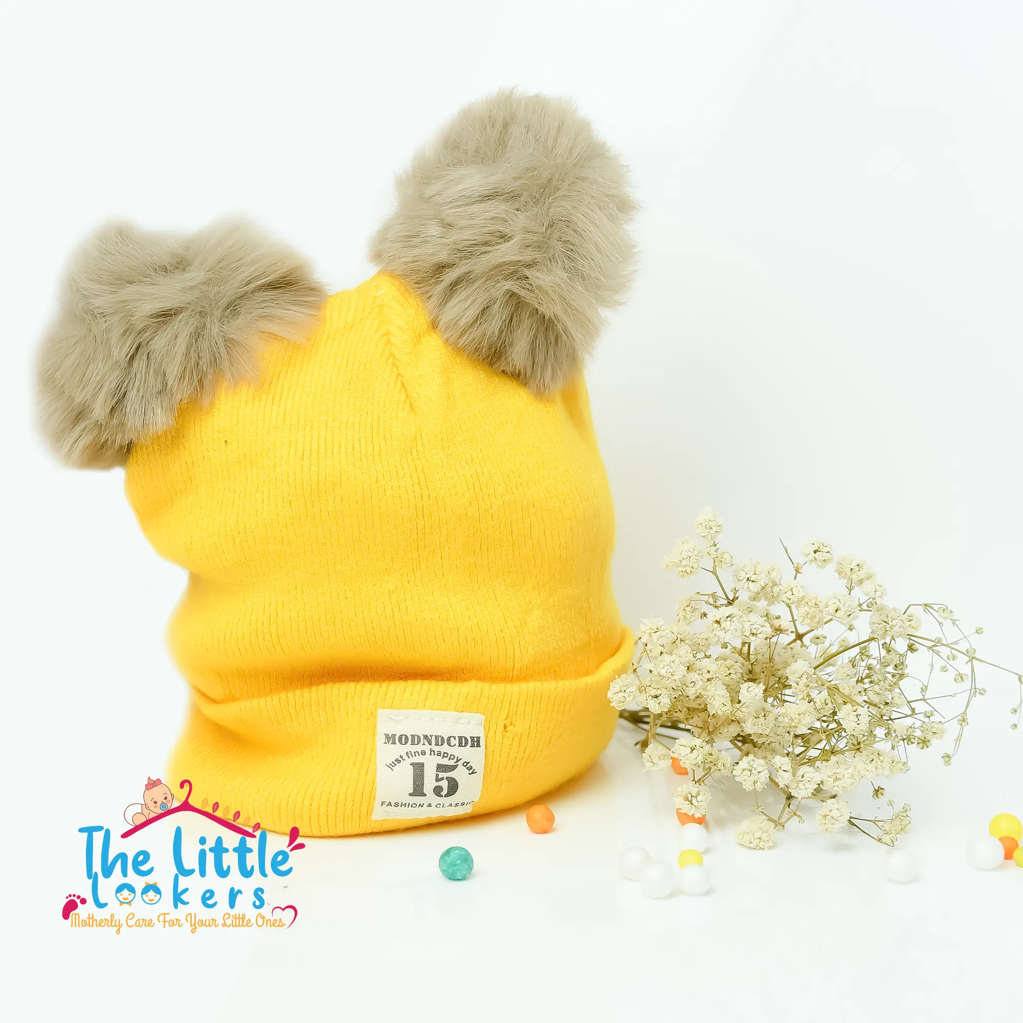 THE LITTLE LOOKERS Baby Knit Cap I Winter Pom Pom Beanie Cap for Kids/Toddler /Girls/ Boys (6 Months - 3 Years Baby)