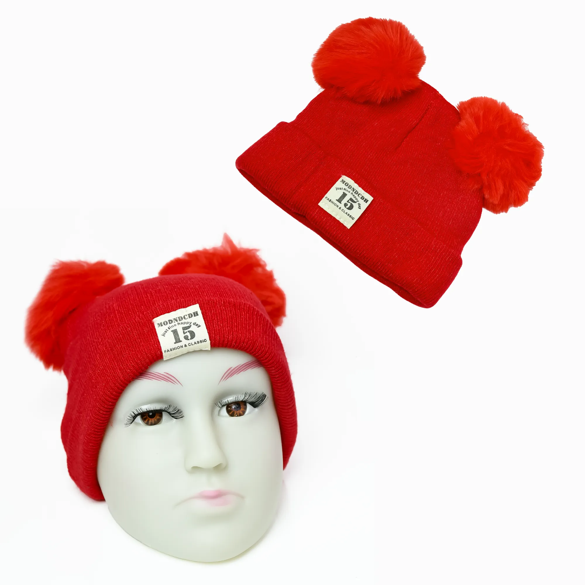 THE LITTLE LOOKERS Baby Knit Cap I Winter Pom Pom Beanie Cap for Kids/Toddler /Girls/ Boys (6 Months - 3 Years Baby)